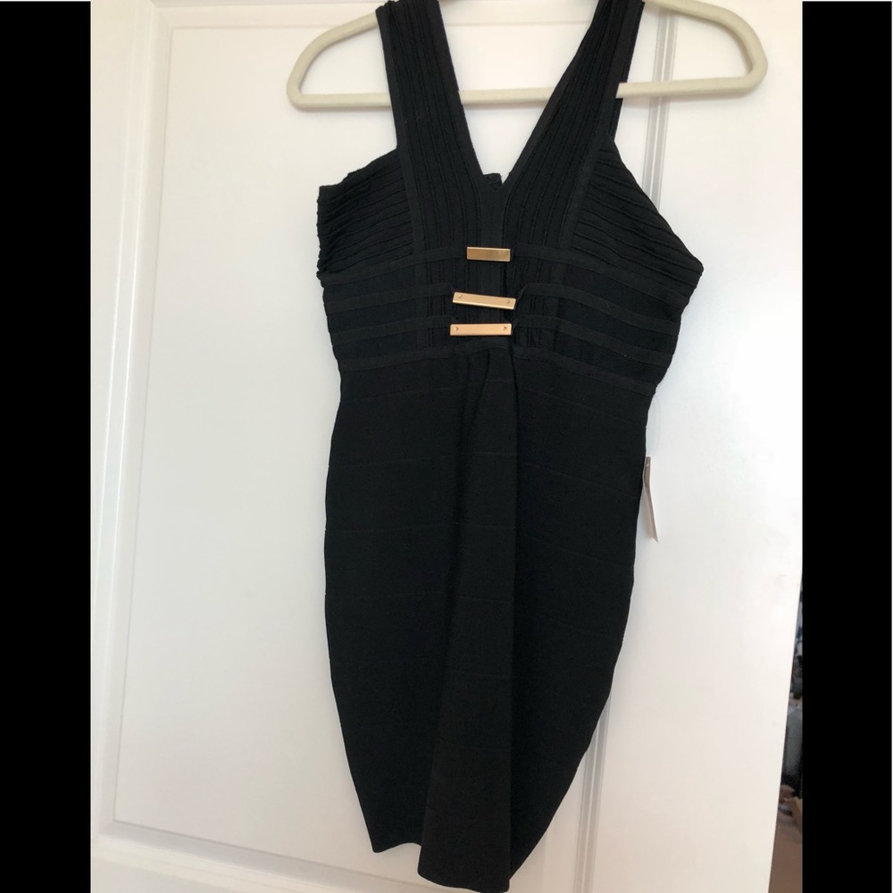 New Venus body on black cocktail dress